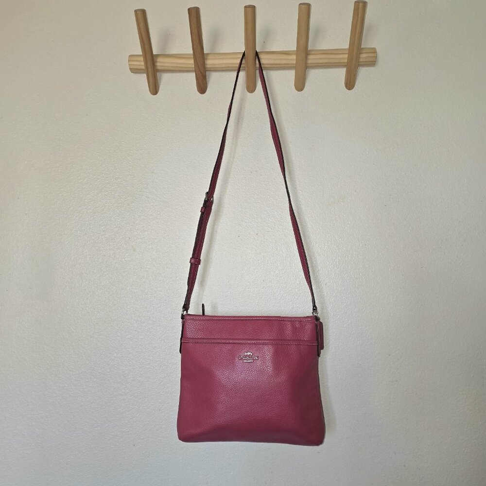 Coach Fuchsia Pink Pebbled Leather Crossbody Bag – Gold Hardware - Picture 5 of 16